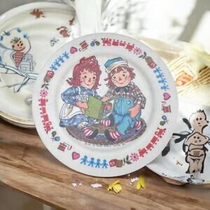 Vintage Oneida Deluxe Raggedy Ann Andy Melamine Child Plate 1970s